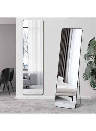 مرآة كاملة الطول 155x45 سم، مرايا أرضية بإطار من سبائك الألومنيوم، مرآة وقوف مستقلة كبيرة لتزيين غرفة النوم، مرآة كاملة الجسم مع حاملة لغرفة المعيشة، غرفة النوم، سوداء - pzsku/Z69A0CD097BA7F5A75A21Z/45/1753456710/e2cacce0-35f5-4dcd-97ec-fd29c7dfac99