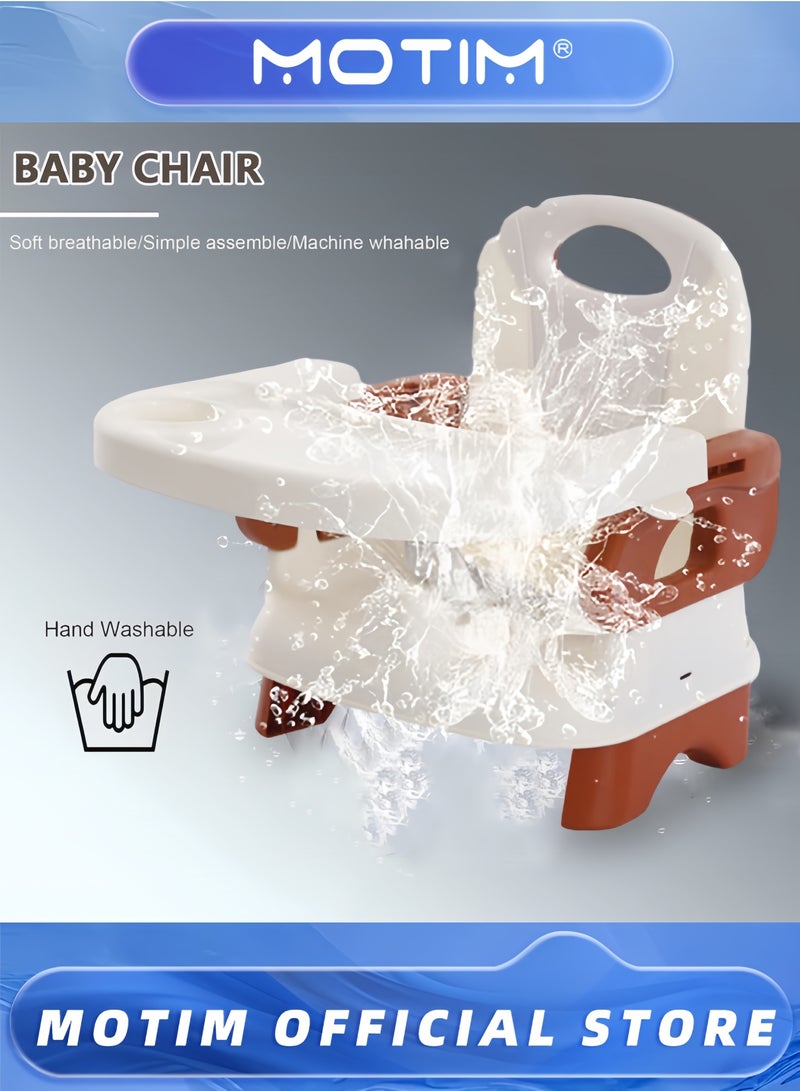 Motim Baby Dining Chair 2-in-1 Booster Feeding and Floor Seat with Self-Storing Tray 3-Point Harness Removable Tray - Image 2