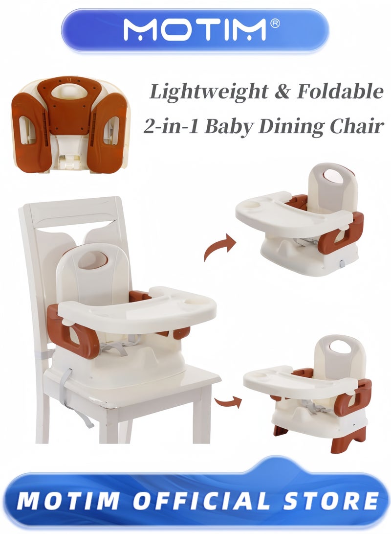 Motim Baby Dining Chair 2-in-1 Booster Feeding and Floor Seat with Self-Storing Tray 3-Point Harness Removable Tray - Image 1