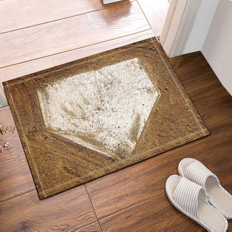 NYMB Baseball on The Wooden Bath Rug, Non-Slip Floor Entryways Outdoor Indoor Front Door Mat,Bath Mat Bathroom Rugs, (15.7X23.6in) - Image 1