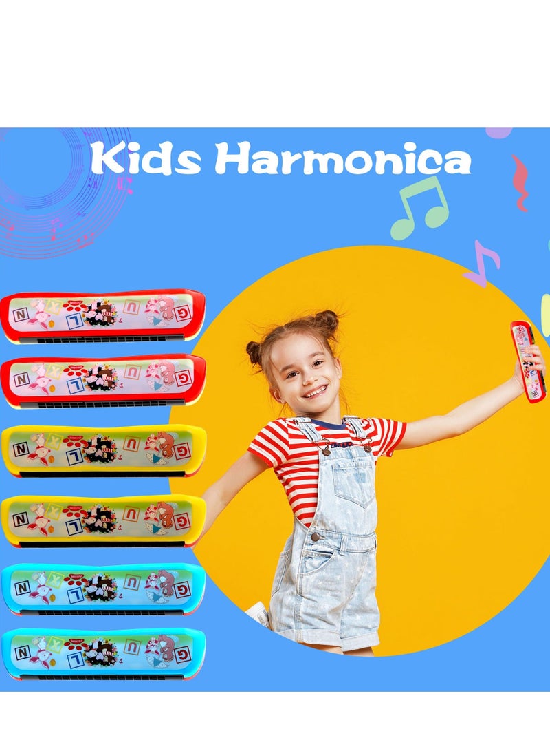Generic 6 PCS Harmonica for Kids, Lightweight Cartoon Harmonica with Double Row of 16 Holes, Harmonica for Toddler, Kids, Adult Beginners' Musical Instrument Toy Gift (3 Colors)  - Image 3