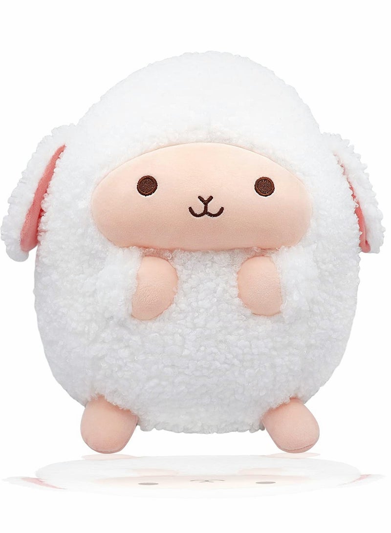 Excefore Lamb Plush Pillow, Plush Cute Stuffed Animal Soft Hugging Pillow, Kawaii Plushie Mini Plush Pillows for Kids Adults, White（9.05”，Small） - Image 1