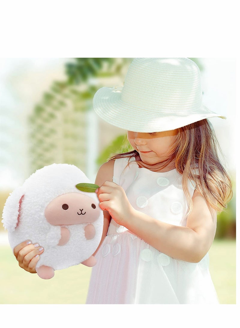 Excefore Lamb Plush Pillow, Plush Cute Stuffed Animal Soft Hugging Pillow, Kawaii Plushie Mini Plush Pillows for Kids Adults, White（9.05”，Small） - Image 4