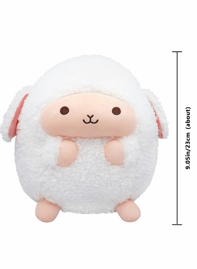 Excefore Lamb Plush Pillow, Plush Cute Stuffed Animal Soft Hugging Pillow, Kawaii Plushie Mini Plush Pillows for Kids Adults, White（9.05”，Small） - Image 2