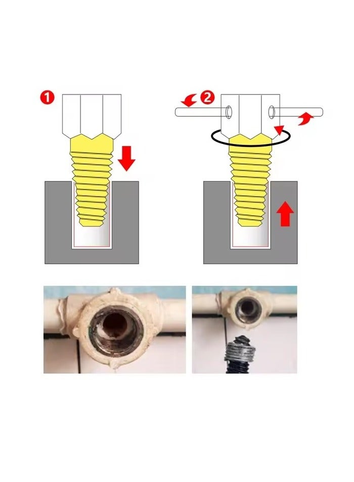 RENOVO Water Pipe Broken Dual Head Faucet Screw Extractor Removal Tool 3/4 - Image 3