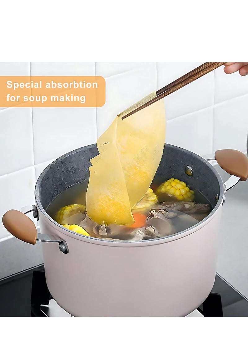 ALMiHomi 50PCS Oil Absorbing Paper for Cooking - Food Grade Hydrophilic Membrane Filter, Disposable Oil Blotting Sheets for Soup, Fried Food, and Baking - Kitchen Grease Absorber, Easy to Use & Mess-Free - Image 5