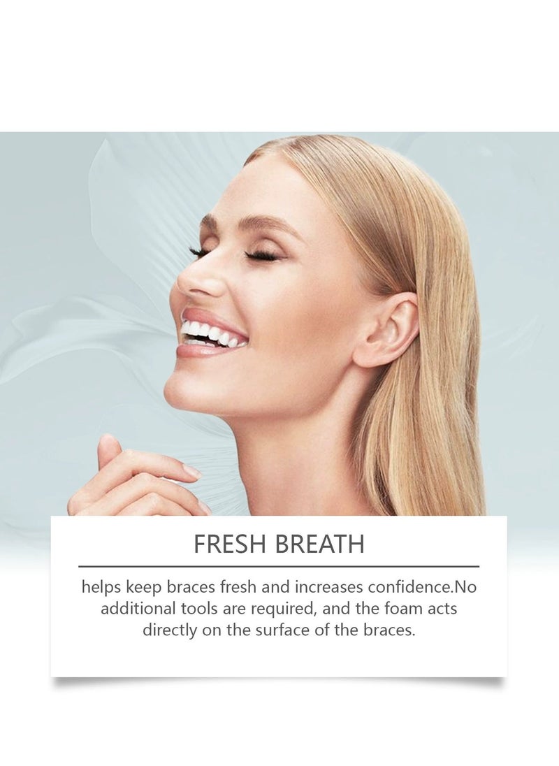 ORALHOE 50 مل رغوة منظف مثبت الأسنان، رغوة تبييض، رغوة تنظيف بيضاء، منظف مثبت أبيض للمثبتات، المثبتات وأجهزة الحماية الليلية للأسنان، صواني الفم للحماية الليلية - Image 4