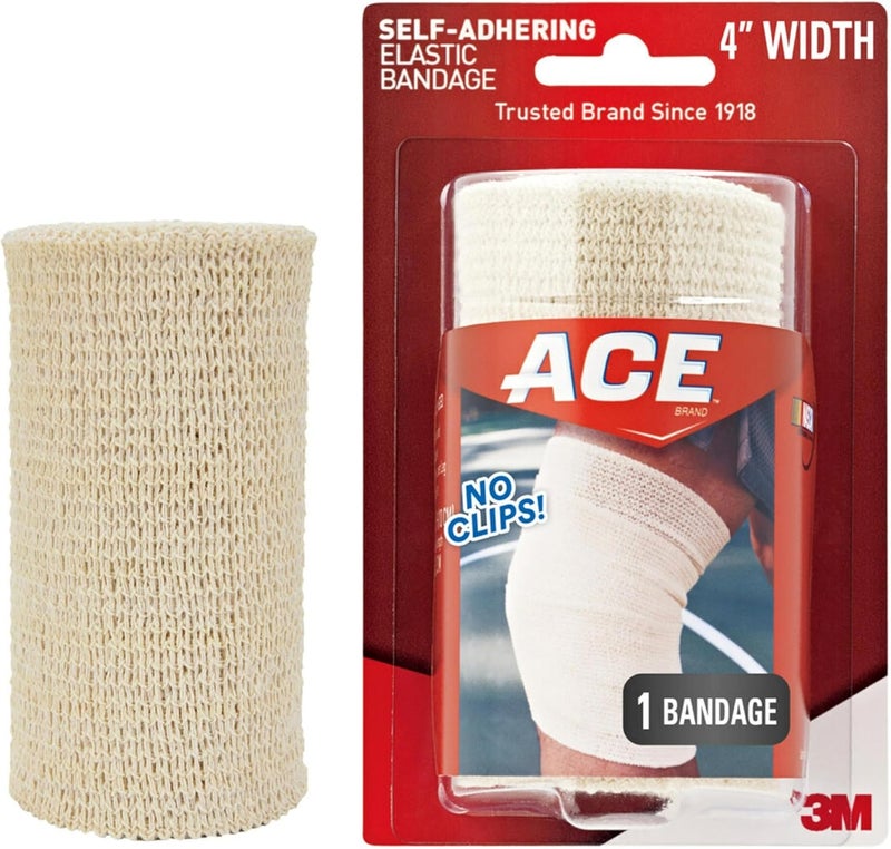 ACE Self-Adhering Elastic Bandage, 4 Inches - Comfortable Support for Strains and Sprains - Image 1