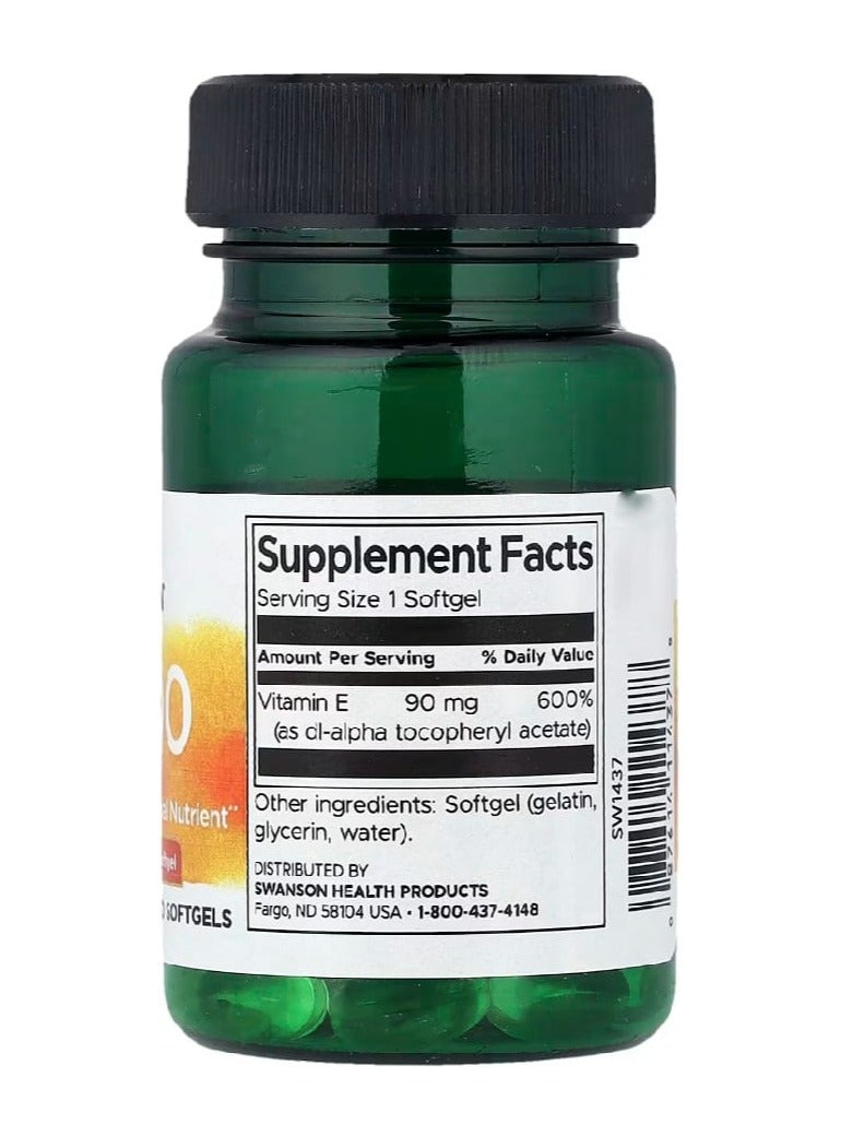 سوانسون فيتامين هـ 90 مجم (200 وحدة دولية) 60 كبسولة هلامية - Image 2