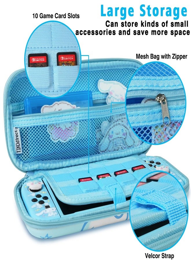 TIKOdirect Carrying Case, Cute Portable Travel Bag in Newest Updated Design of Black Interior with Soft Protective Case, Screen Protectors and Thumb Grip caps, Blue - Image 2