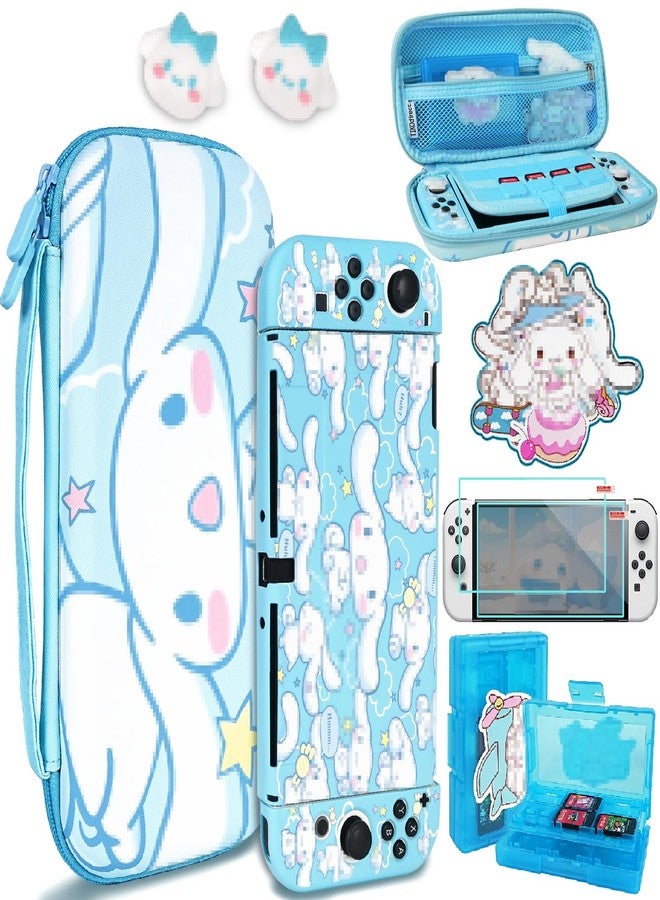 TIKOdirect Carrying Case, Cute Portable Travel Bag in Newest Updated Design of Black Interior with Soft Protective Case, Screen Protectors and Thumb Grip caps, Blue - Image 1