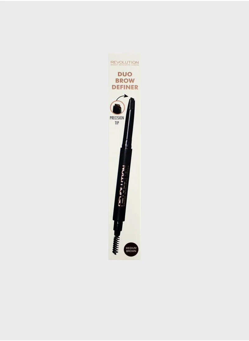 REVOLUTION Duo Brow Pencil - Medium Brown