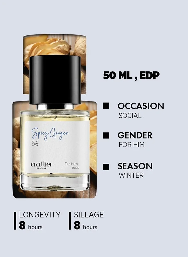Craftier Perfume Inspired-L'Homme SPICY GINGER - Inspired of-L'HOMME, Eau De Parfum for Men - 50ml, Long Lasting Spicy Fragrance Upto 8-12 Hrs, Travel Size Men's Perfume for Men | Best Price UAE