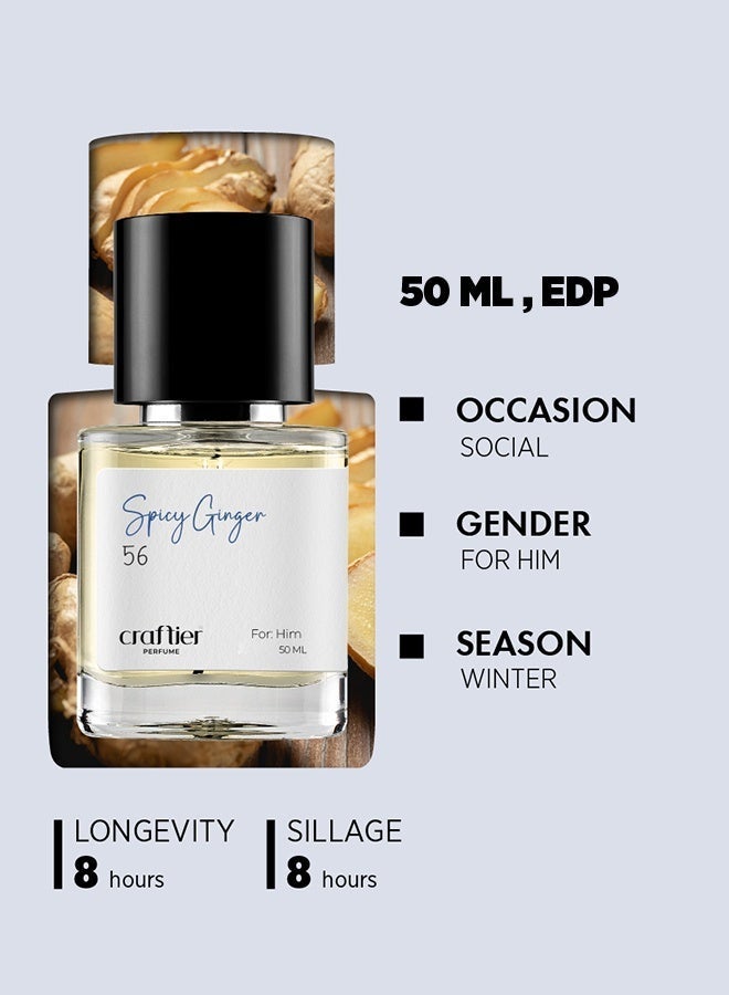 Craftier Perfume SPICY GINGER - Inspired of-L'HOMME, Eau De Parfum for Men - 50ml, Long Lasting Spicy Fragrance Upto 8-12 Hrs, Travel Size Men's Perfume - Image 4