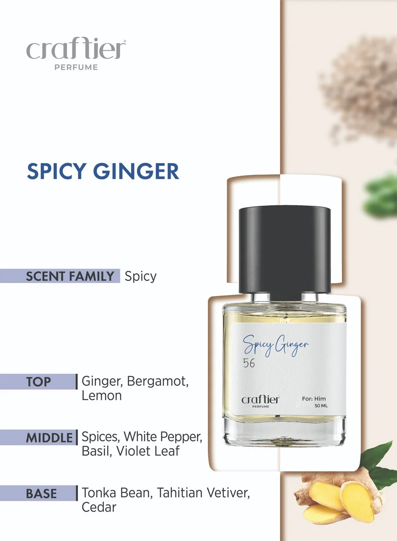 Craftier Perfume Inspired-L'Homme SPICY GINGER - Inspired of-L'HOMME, Eau De Parfum for Men - 50ml, Long Lasting Spicy Fragrance Upto 8-12 Hrs, Travel Size Men's Perfume for Men | Best Price UAE