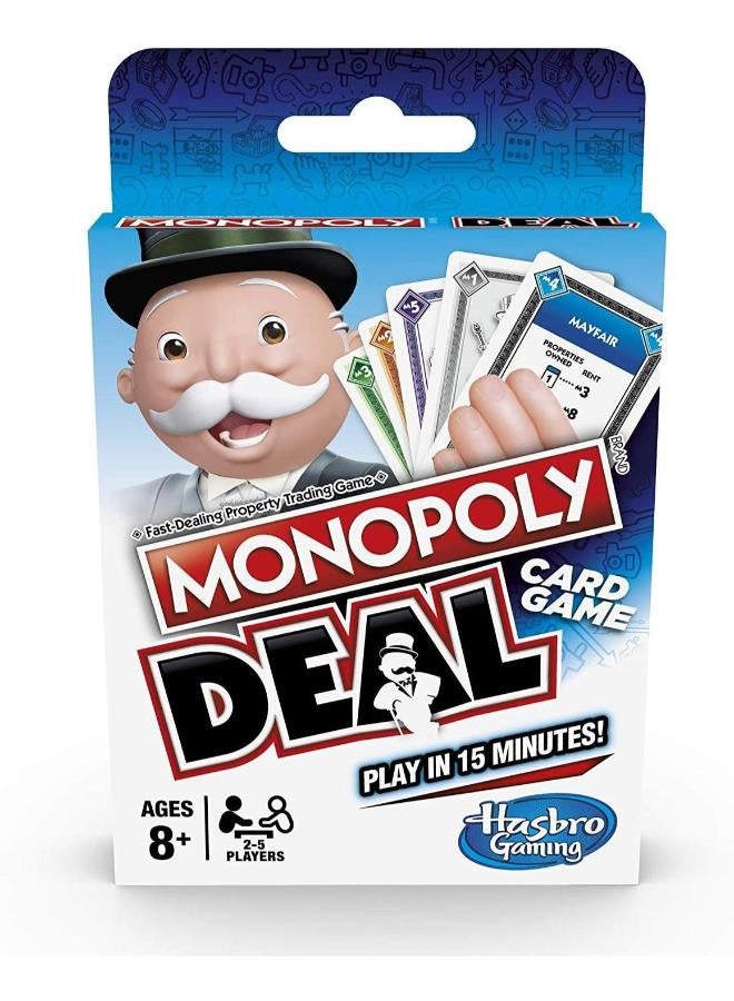 Monopoly Deal Quick-Playing Card Game for Families, Kids Ages 8 and Up and 2-5 Players - Image 1