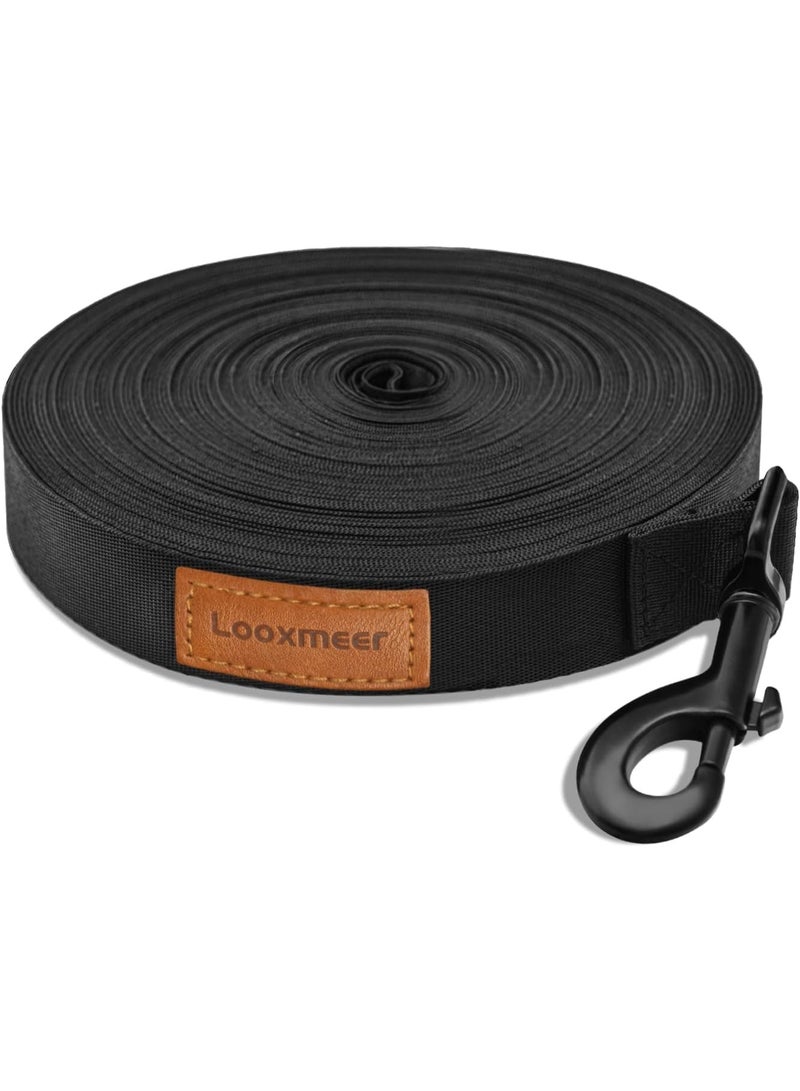 Looxmeer Durable Nylon Dog Training Leash with Padded Handle & Metal Carabiner for Small Medium Large Dogs, Black - Image 1