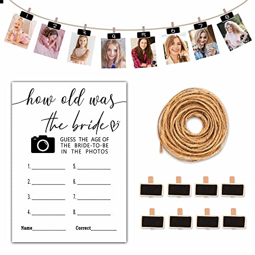 Tedea Bridal Shower Games, How Old Was The Bride To Be Bachelorette Party Games, Wedding Shower Games, Set Of 30 Game Cards (B01) - Image 1