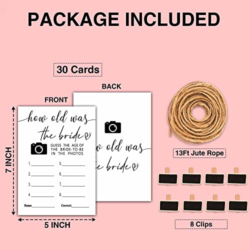 Tedea Bridal Shower Games, How Old Was The Bride To Be Bachelorette Party Games, Wedding Shower Games, Set Of 30 Game Cards (B01) - Image 2