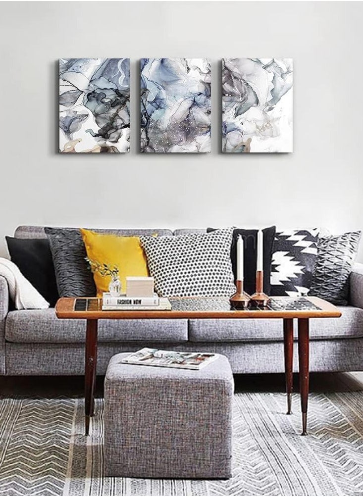 Decorior - Artistic Tableau Modern 3 Pieces 42x90cm 30mm Raised - High-Quality Digital Printing - UV Coating for Color Protection - Easy Installation with Self-Adhesive - Elegant Home, Office, and Gift Decor - Image 1