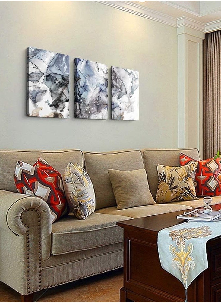 Decorior - Artistic Tableau Modern 3 Pieces 42x90cm 30mm Raised - High-Quality Digital Printing - UV Coating for Color Protection - Easy Installation with Self-Adhesive - Elegant Home, Office, and Gift Decor - Image 1