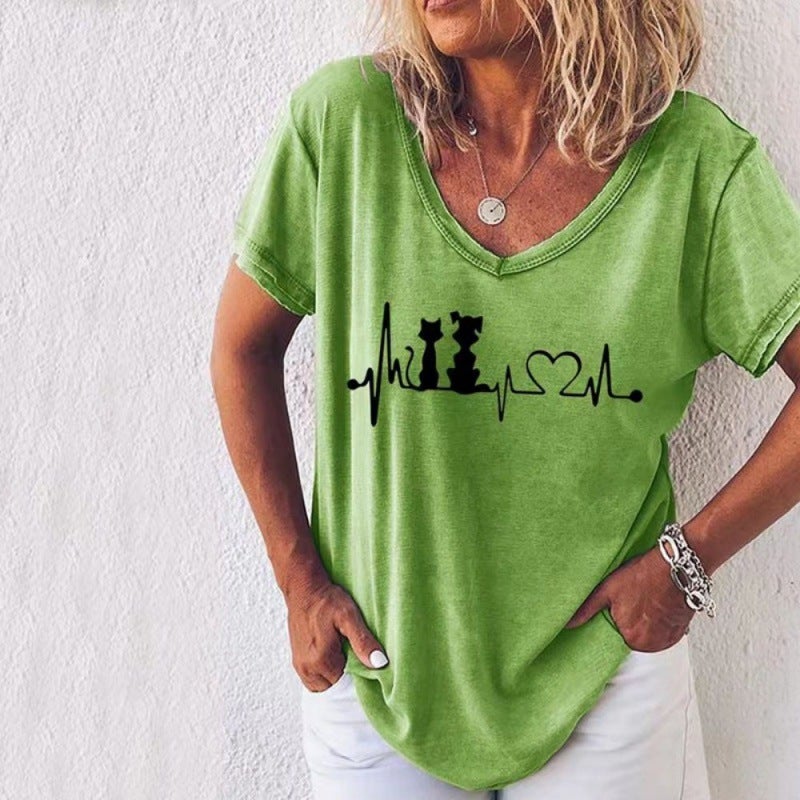 Women's positioning printed T-shirt top - Image 4