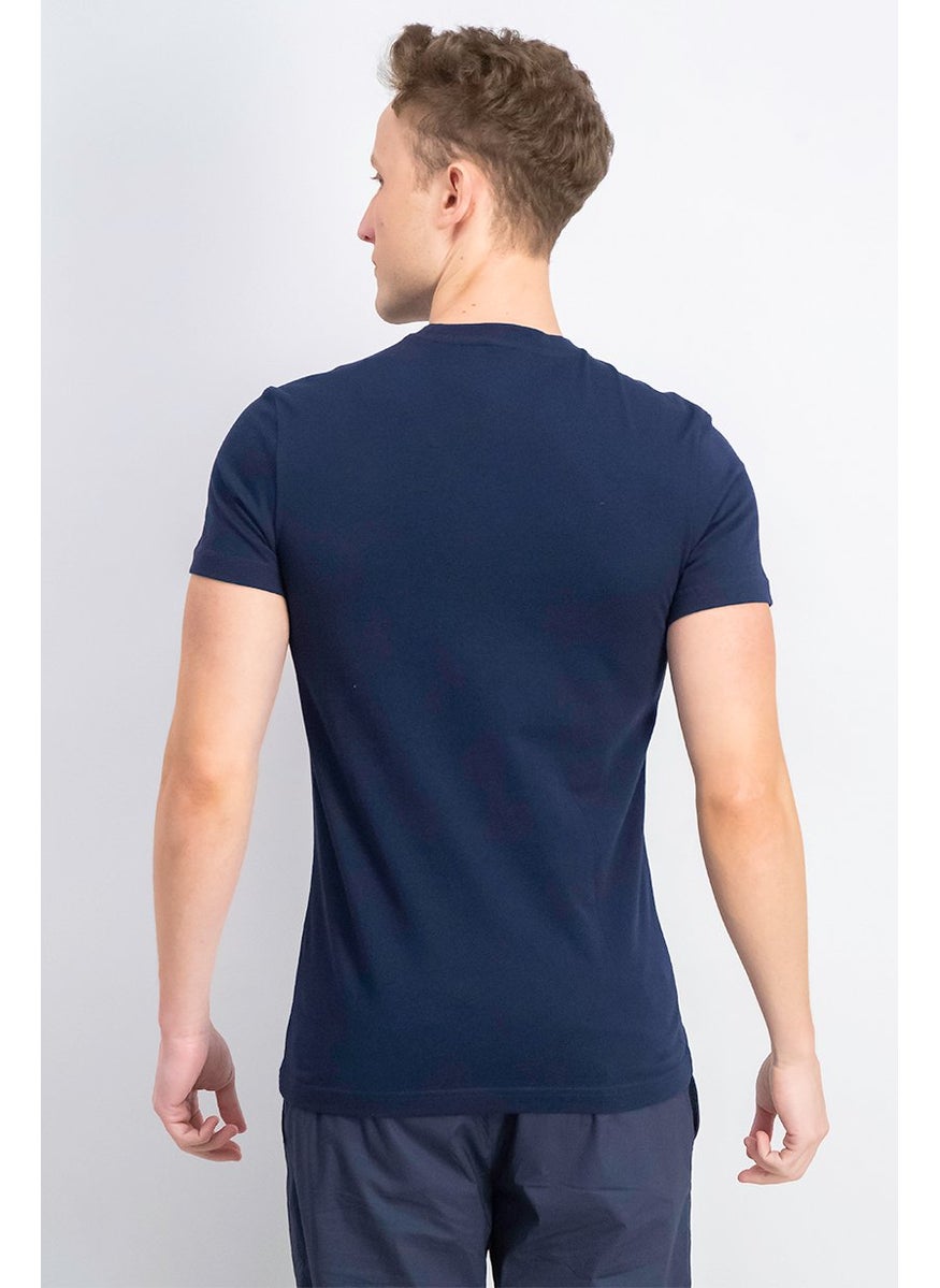 Reebok Men Sportswear Fit Short Sleeves Training T-shirt, Navy  - Image 3