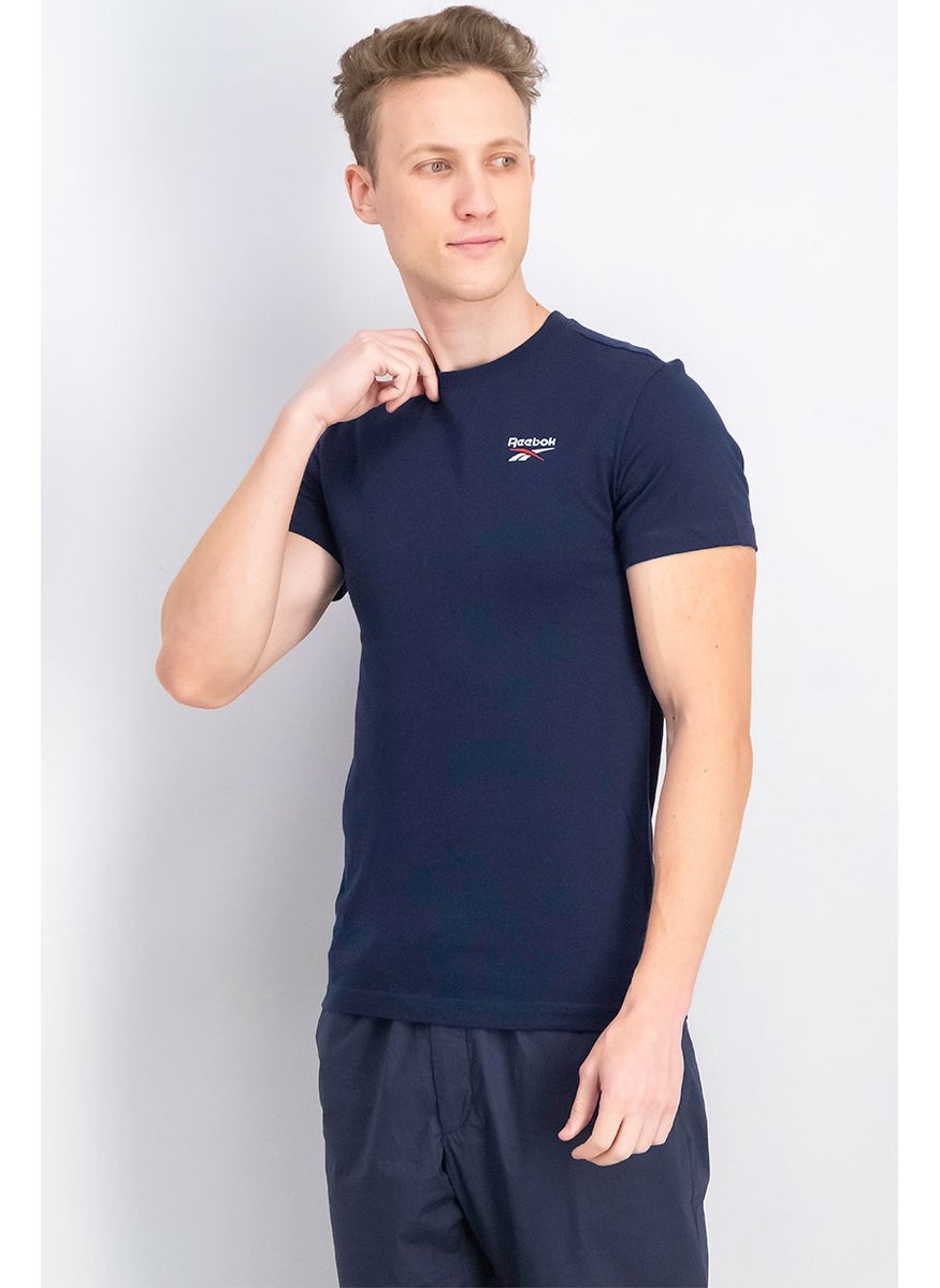 Reebok Men Sportswear Fit Short Sleeves Training T-shirt, Navy  - Image 4