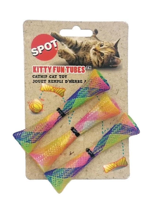 SPOT Kitty Fun Tubes Cat Toy | Bouncy Cat Toy with Catnip Inside for Cats and Kittens to Bite, Swat and Chase | Interactive Cat Toy | 3 Pieces - Image 1