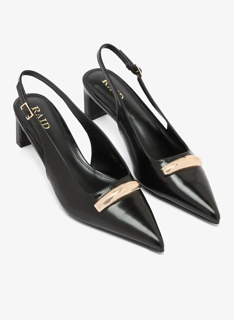 Raid BLACK PU Lyric Slingback Pumps for Women | Best Price UAE