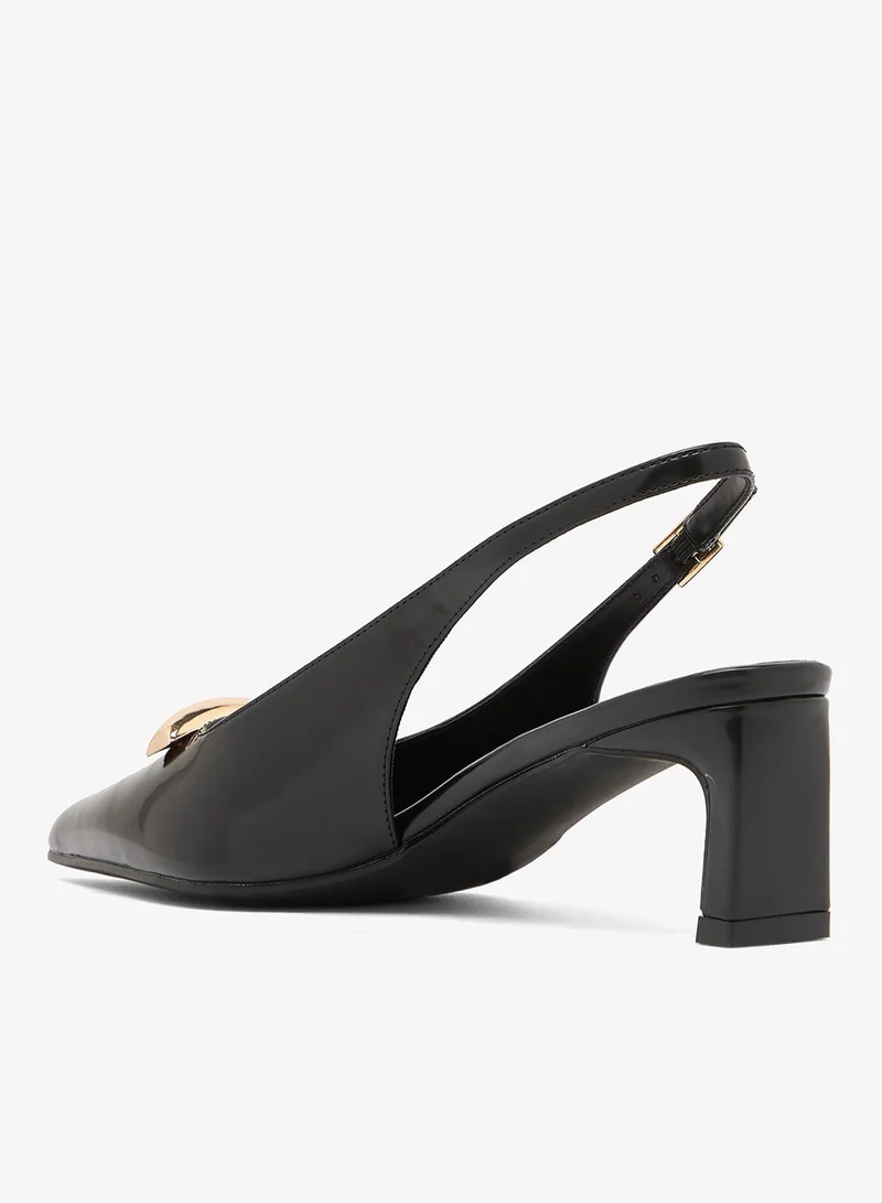 Raid BLACK PU Lyric Slingback Pumps for Women | Best Price UAE