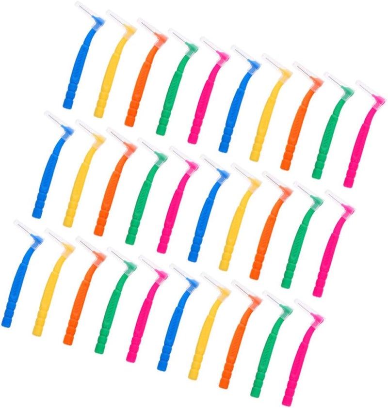 KICHOUSE 30pcs Interdental Toothbrush Set Orthodontic Oral Cleaning Brushes Multi-Color Small Brush Heads for Travel and Dental Care - Image 1
