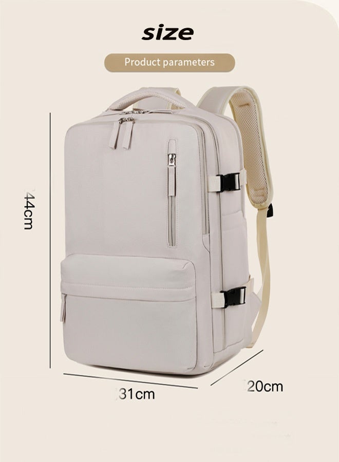 Royal Extra Large 55L Travel Laptop Backpack ,  Water Resistant College School Computer Bag for 17 Inch Laptop and Notebook, Airline Approved Business Work Bag  Anti Theft Computer Bag Work College School Bookbags Gifts,for Men Women (off white)  - Image 2