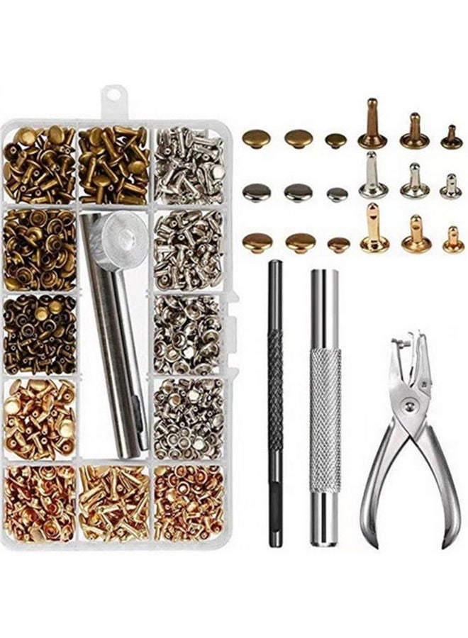 300-Piece Double Cap Rivet Stud Kit Multicolour - Image 1