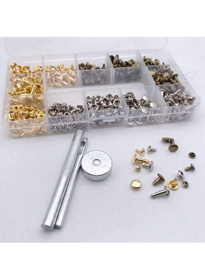 300-Piece Double Cap Rivet Stud Kit Multicolour - Image 4