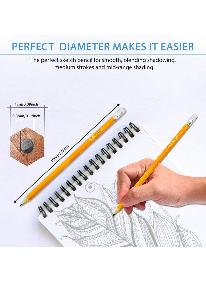 FATI ACCESSORIES FATI HB Pencils with Rubbers - Graphite Pencils with Erasers for Writing, Drawing and Sketching – RED and YELLOW Pencils for Children - Perfect for Home School Office Classroom Supplies Pack of 12 - Image 2