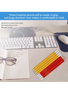 FATI HB Pencils with Rubbers - Graphite Pencils with Erasers for Writing, Drawing and Sketching – RED and YELLOW Pencils for Children - Perfect for Home School Office Classroom Supplies Pack of 12 - pzsku/Z69A1B2581B2FF0A7D7E3Z/45/_/1697214403/e415fd02-08b5-49c5-8515-0e133337d0c3