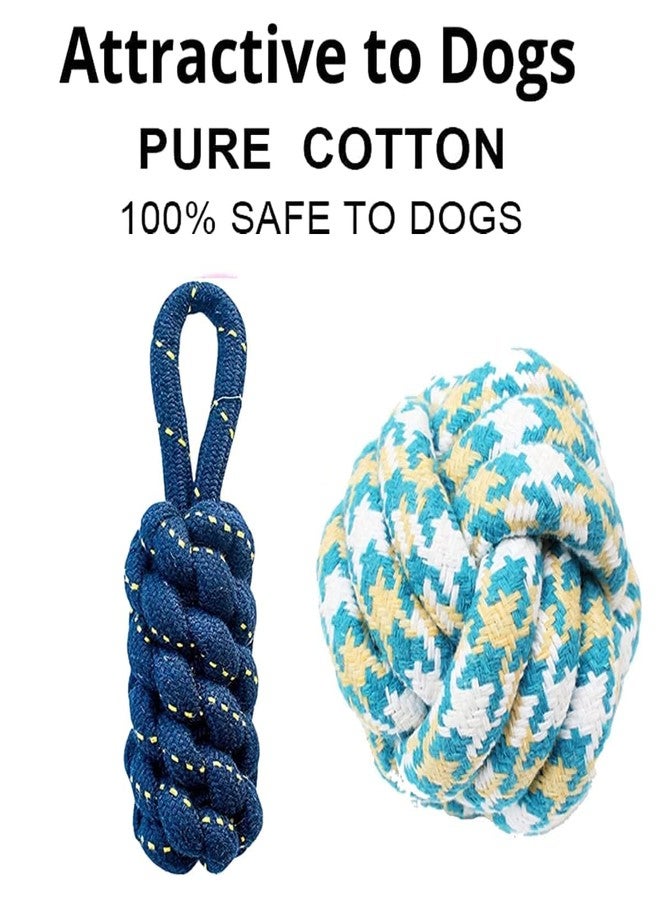 Fondle Dog Rope Toys Set, 6 Pack, Multicolor, Cotton, Squeaky Chicken, Chew Toys for Small to Medium Dogs - Image 3