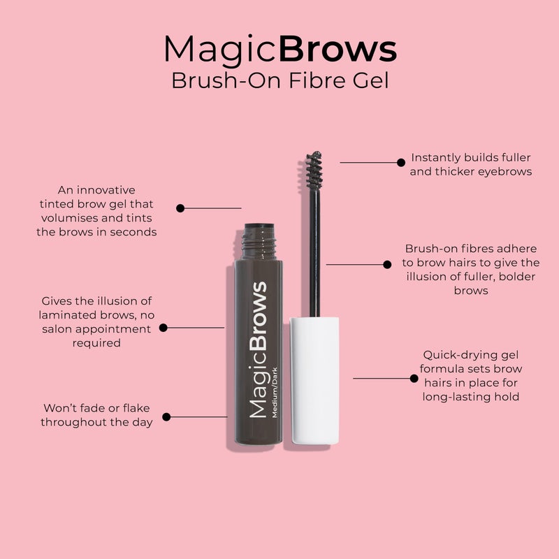 MCoBeauty - Magic Brows - Dark Brown Brow Gel - 3-in-1 Tinted Volumizing Eyebrow Gel - Tints, Fills and Holds - Includes an Eyebrow Spoolie Brush - For Natural Looking Finish - Stocking Stuffers - Image 3