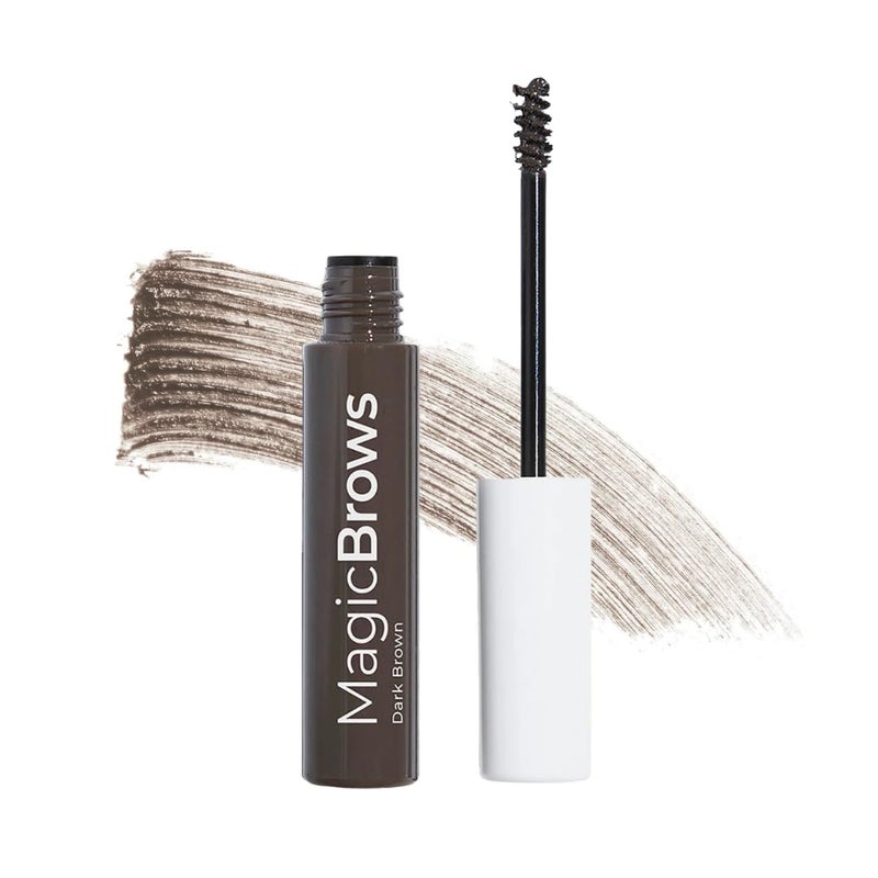 MCoBeauty - Magic Brows - Dark Brown Brow Gel - 3-in-1 Tinted Volumizing Eyebrow Gel - Tints, Fills and Holds - Includes an Eyebrow Spoolie Brush - For Natural Looking Finish - Stocking Stuffers - Image 1