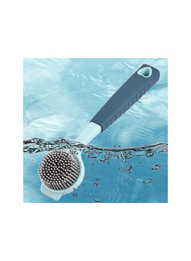 promass Household Dish Brush, Pots and Pans Silicone Cleaning Brush, Sink Stove Cleaning Brush Long Handle Cleaning Brush Kitchen Brush(Pack of 2, Red, Blue) - Image 5