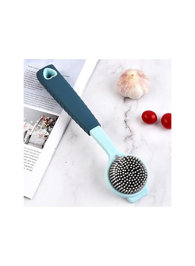 promass Household Dish Brush, Pots and Pans Silicone Cleaning Brush, Sink Stove Cleaning Brush Long Handle Cleaning Brush Kitchen Brush(Pack of 2, Red, Blue) - Image 3