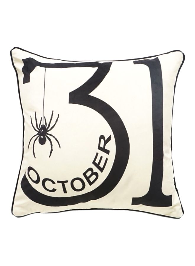 NIBEMINENT October 31 Printed Cushion Cover Beige/Black 45x45cm