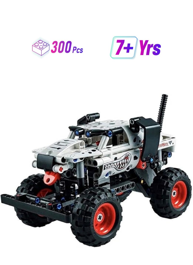 FUSIONPULSE FusionPulse 3428 Technic Monster Jam Monster Mutt Dalmatian – 2-in-1 Pull-Back Monster Truck Toy for Kids 