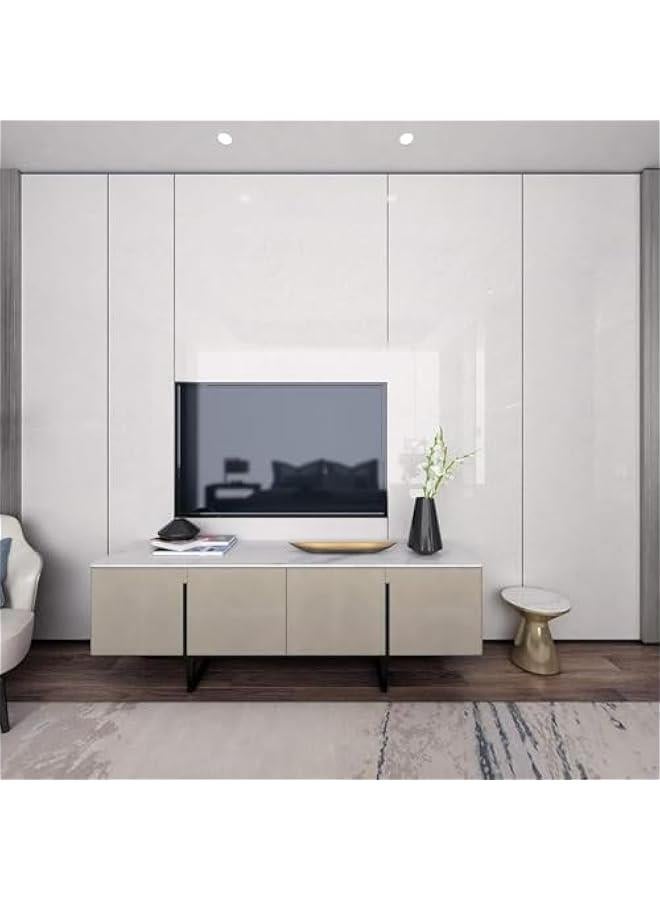 HOOKOR Glitter Glossy White Contact Paper Kitchen Cabinet Wallpaper Peel and Stick Counter Top Adhesive Waterproof Contact Paper for Countertops Removable Vinyl Wrap for Furniture (40CMx5M) - Image 3