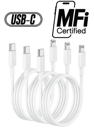 3ft USB C to Lightning Cable - 6ft, Pack of 3 - pzsku/Z69A1E3ABA9A8C5192550Z/45/_/1738266840/85866353-e6f2-4ab2-9e26-f337971f3386