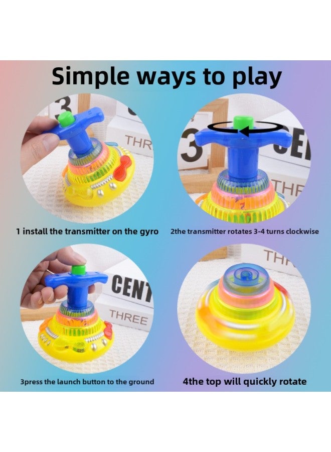 Children's Luminous Toy Lotus Gyro Colorful Flash Music Gyro Toy Small Gift Night Market Stall Wholesale-Color:Lotus Glowing Gyro - Random Color  (no Music)  - Image 4