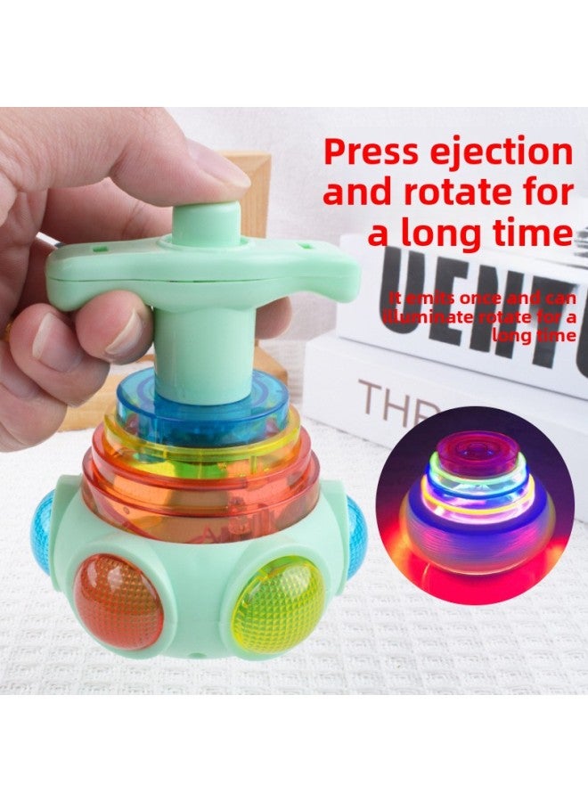 Children's Luminous Toy Lotus Gyro Colorful Flash Music Gyro Toy Small Gift Night Market Stall Wholesale-Color:Lotus Glowing Gyro - Random Color  (no Music)  - Image 3