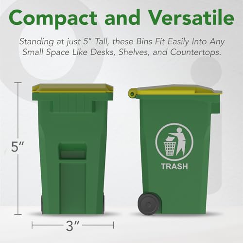 Wiosi Mini Garbage Trash Pen Holder for Desk, Pack of 2, Blue & Green, Tiny Recycle Bin Pencil Holder | Storage for Pencils & Pens | Office Stationery to Organize The Desk | Ideal for Student Work - Image 3