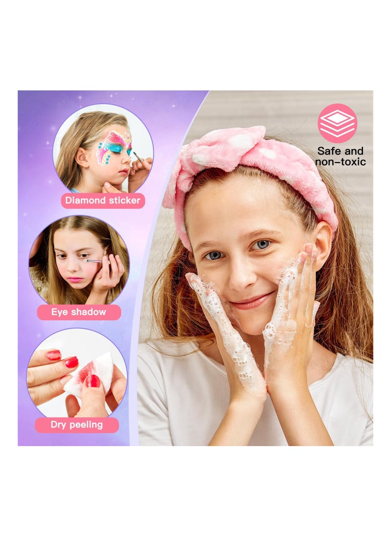 DMG TECH Kids Makeup Kit for Girls, 37PCS Washable Makeup Kit, Fold Out Makeup Palette with Mirror, Non Toxic Pretend Makeup for Girls, Unicorn Makeup set for Kids, Princess Cosmetic Girls Toys for 5+ Year Old  - Image 4